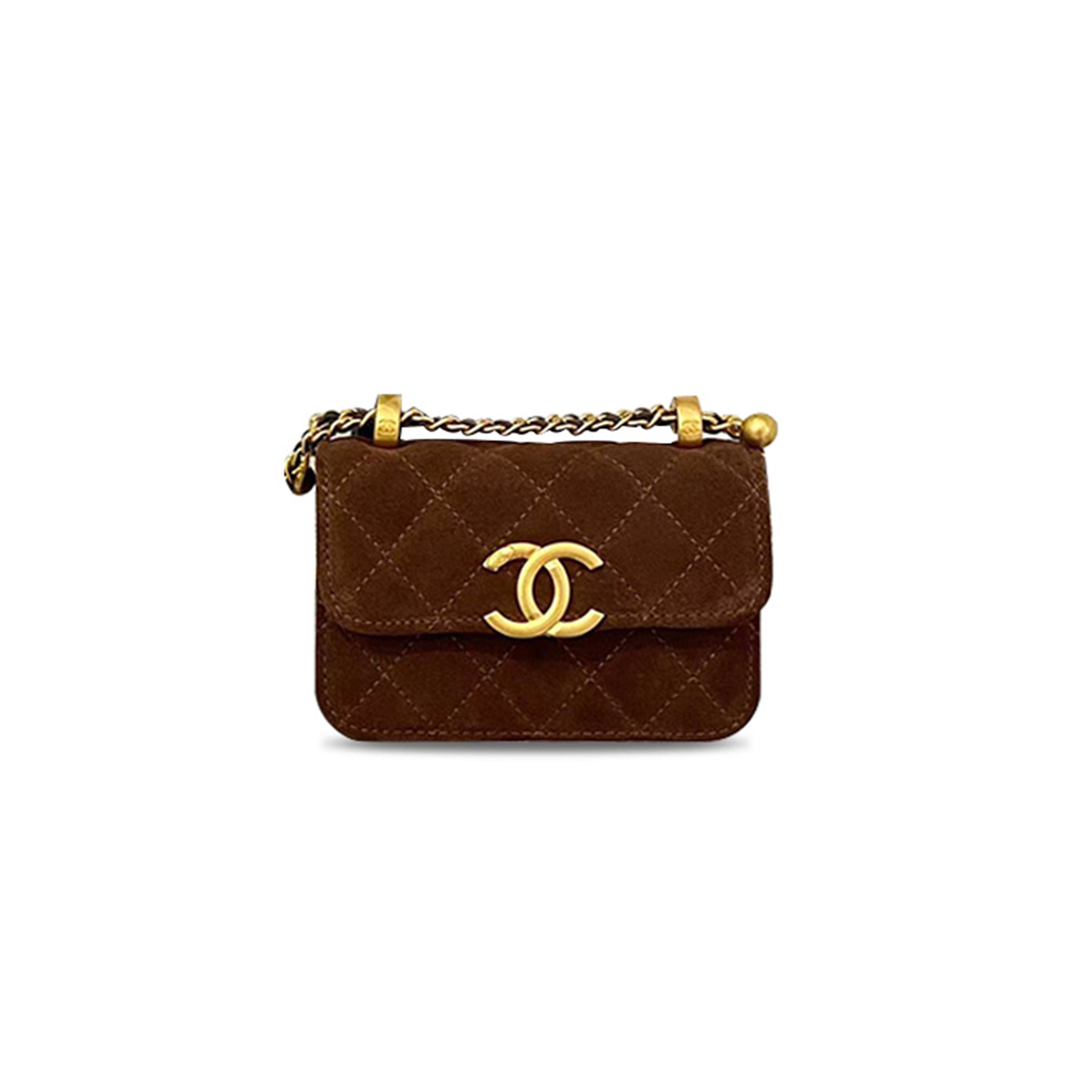 Ch*el crossbody bag Ch*el brown in suede (14*9*3cm)